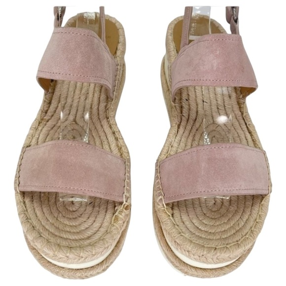Marc Fisher LTD Platform Sandals 8M Gallia Pink Suede Jute Wrapped Slingback - Picture 7 of 13